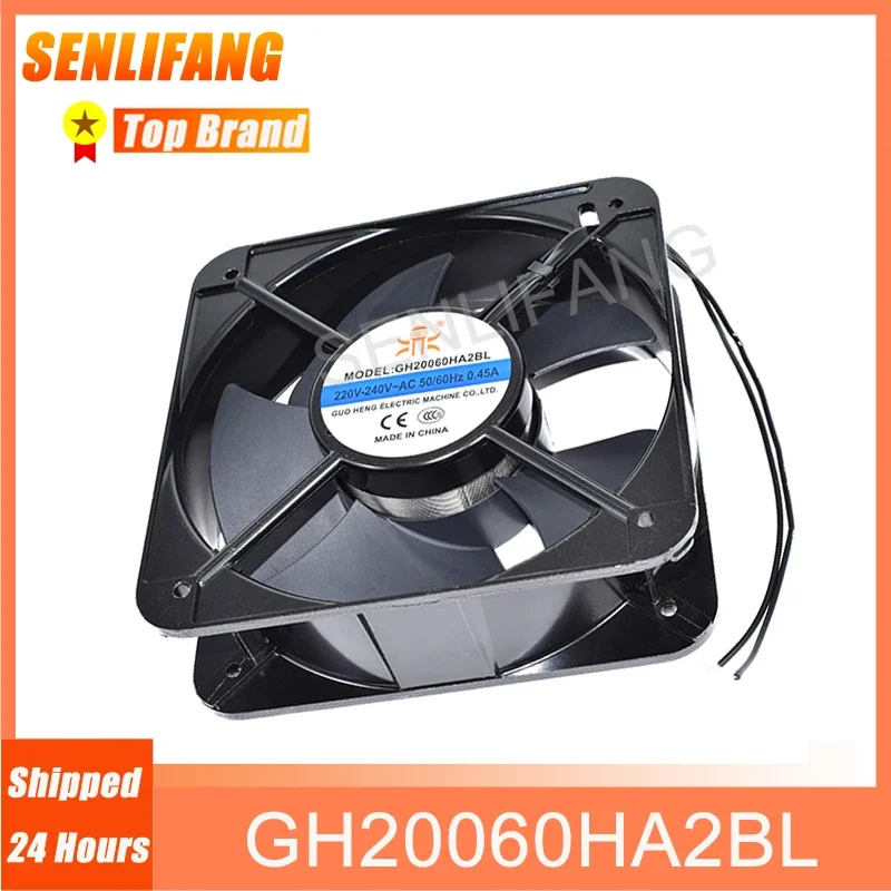 Brand New GH20060HA2BL AC 220V-240V 0.45A 50/60HZ Two Lines  200*200*60mm Square Cooling Fan