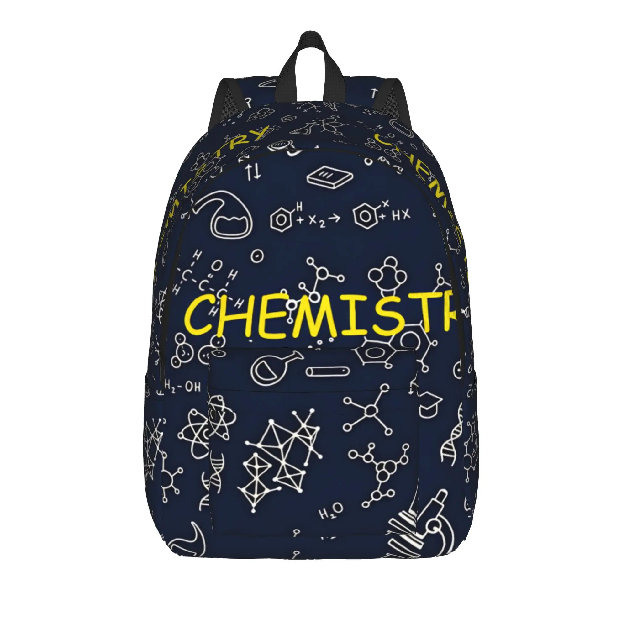 Chemistry Chalkboard Doodle Pattern Backpack Student Unisex Large Backpacks Style High School Bags Trekking Custom Rucksack