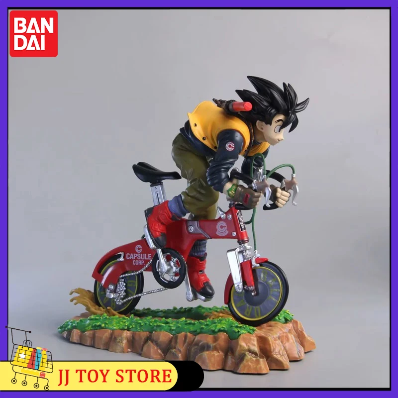 

21cm Cartoon Dragon Ball Anime Figure Gk Son Goku By Bicycle Pvc Statue Model Artifacts Desktop Decorations Toy For Children