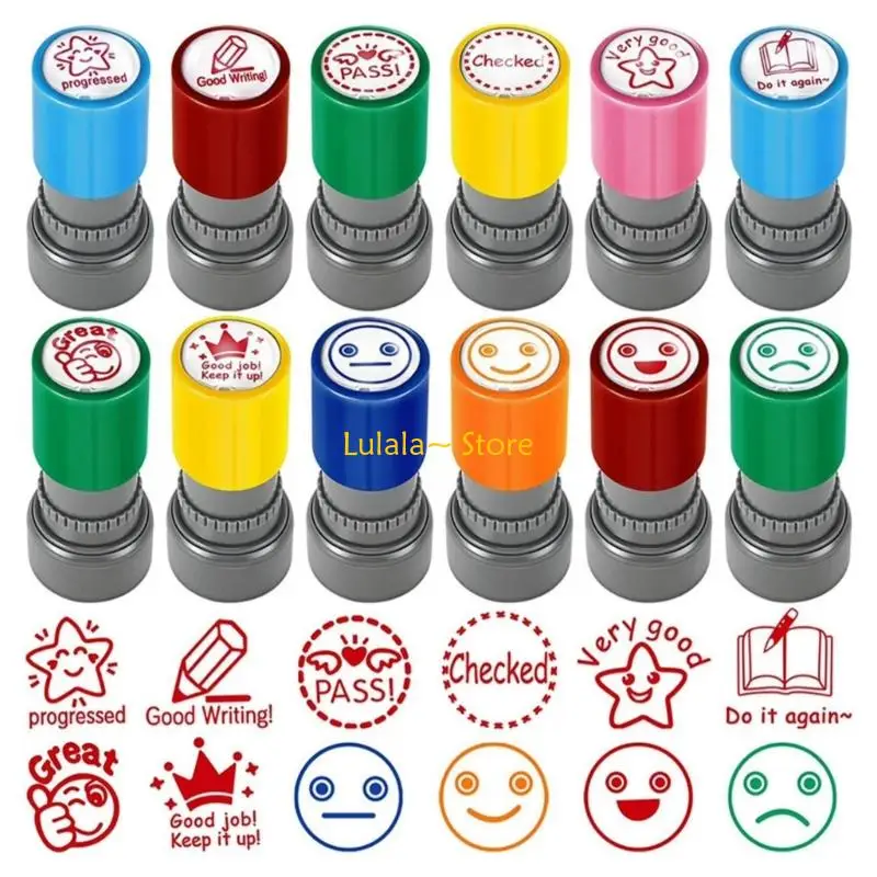 Y4QA Practical Seals Stamp Set With 12 Feedback Teacher Comments For Student Work