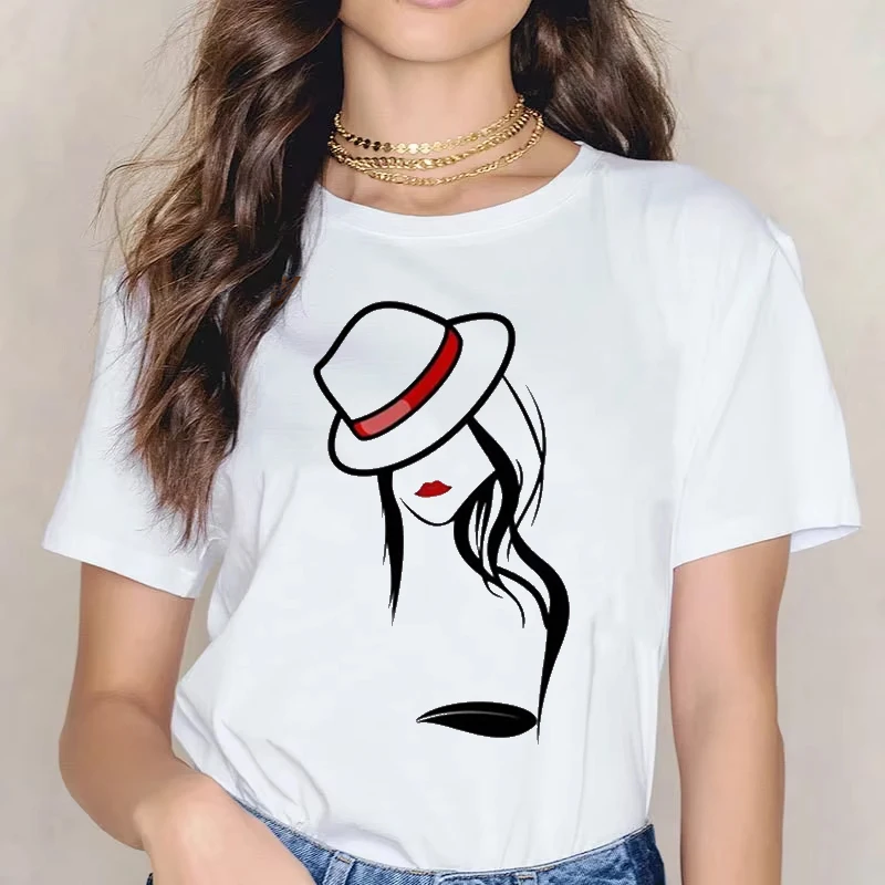 

Fashion Letters Printed Women's T-shirt Round Neck Short Sleeve T Shirt Europe and The United States Clothing Summer Streetwear