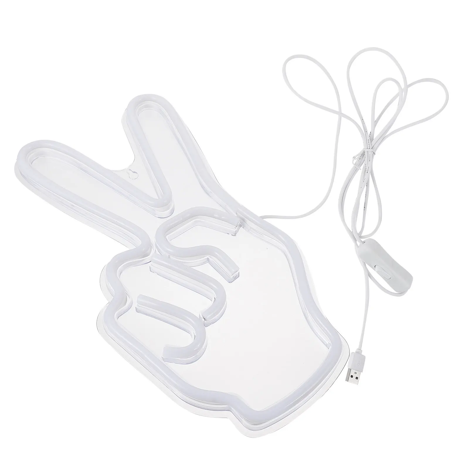 

1Pcs Victory Gesture Shaped LED Modeling Light Creative Indoor Festival Night Lamp Party Decorative Lamp Home Decor Scene Layout