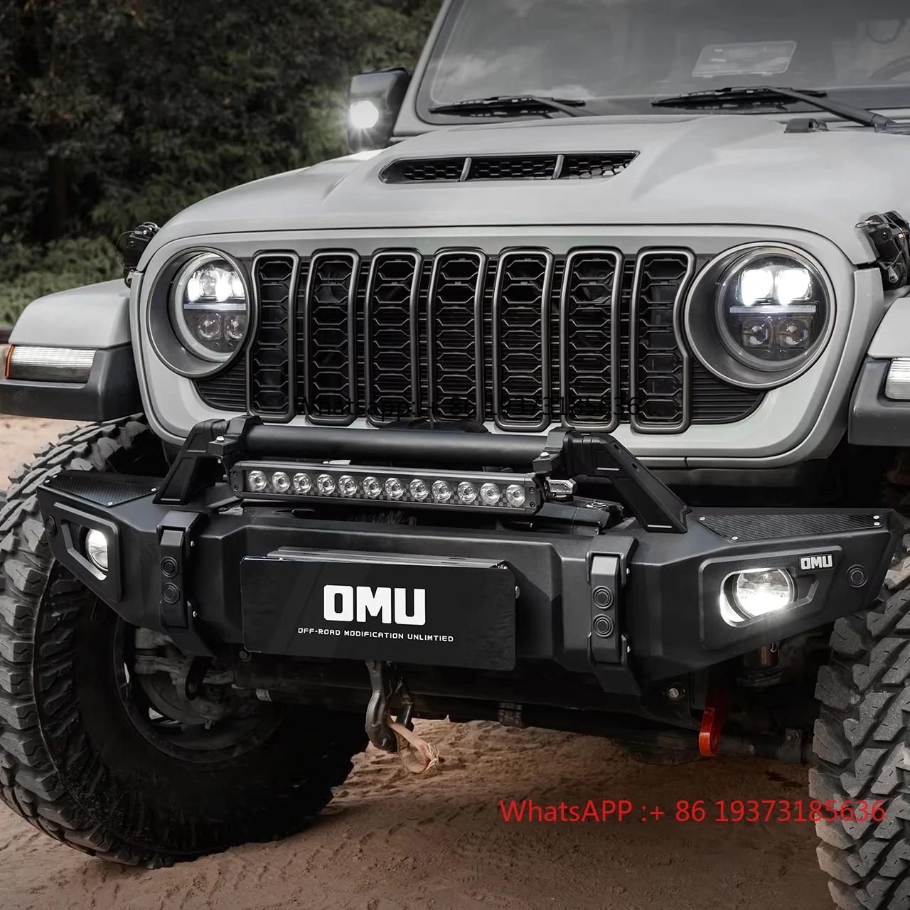 

OMU Genesis Front Bumper With Sensor Holes for Jeep Wrangler JL Gladiator JT Bumper Accessories