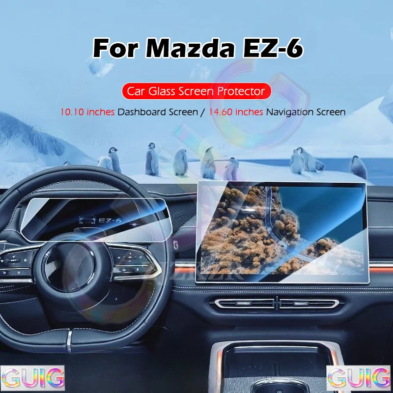 For Mazda EZ-6 EZ6  2024 2025 Tempered Glass Screen Protector Film Car Infotainment Radio GPS Navigation Dashboard Accessories