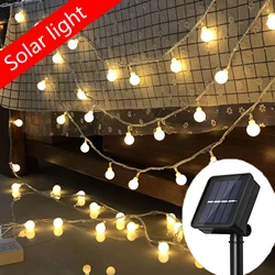 Guirxiété lumineuse solaire à LED, 8 modes, étanche, extérieur, lampe, mariage, jardin, boule, lumières dégradées, décoration de Noël