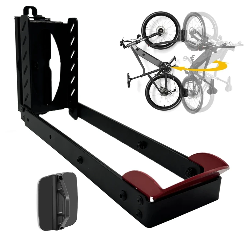Swivel Bike Wall Mount, No Heavy Lifting Required Bike Wall Mount, Bike Hangers for Garage, Space-Saving,Can Hold Up to 77 lbs