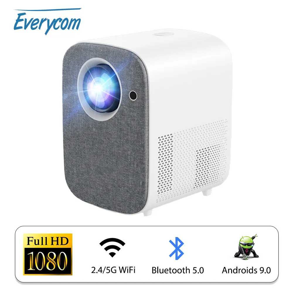 Everycom L8A L8W Proiettore LED Full HD Home Theater Cinema 6000 Lumen Proiettori WIFI Android Proiettore portatile MINI Smart TV