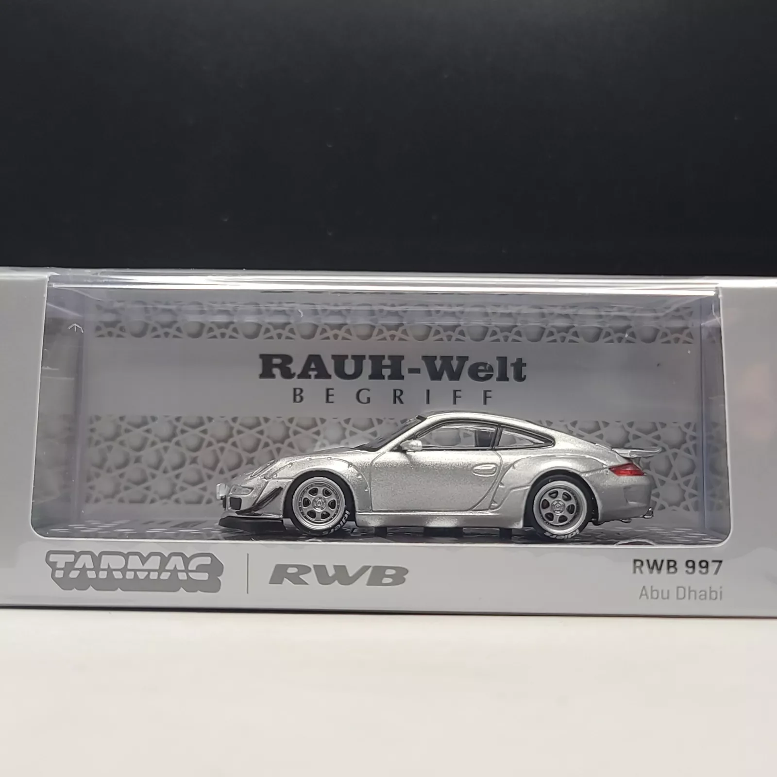 Tarmac Works RWB 997 Abu Dhabi - 1:64, Silver (2024 Hobby64) Diecast Model Car Collection Limited Edition Hobby Toys