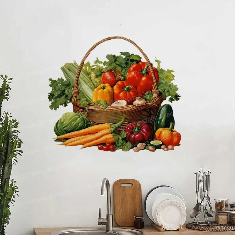 Fruit basket stickers restaurant kitchen canteen wall concealer decoration self-adhesive painting AA01