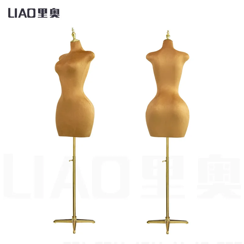 Pinable Mannequin Display Fabric Wrapped Big Hip Women Upper Half Body Female Mannequin Big Bust Dress Form Dressmakers Dummy