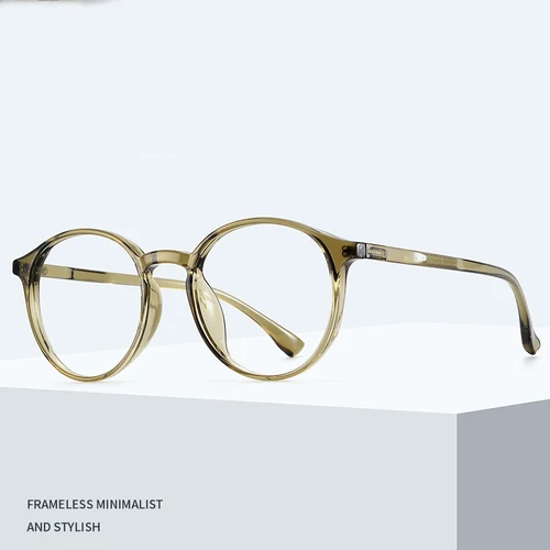 Imagen 2 del producto BCLEAR gafas ultraligeras TR90 para miopía, gafas graduadas ópticas redondas Retro, montura para hombres y mujeres, gafas cómodas a la moda