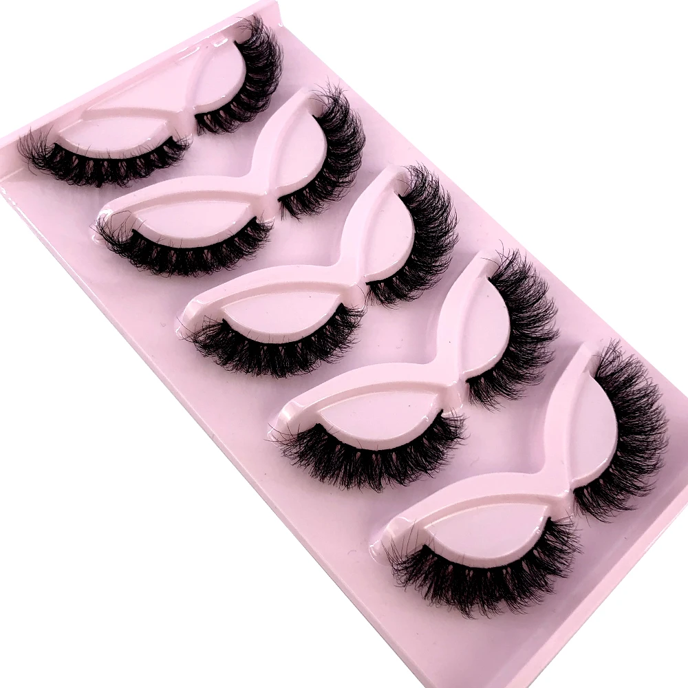 HBZGTLAD New 5 pairs Eyelashes 3D Natural False Lashes Fluffy Soft Cross Manga Lashes Wispy Natural Eyelash Extension Makeup