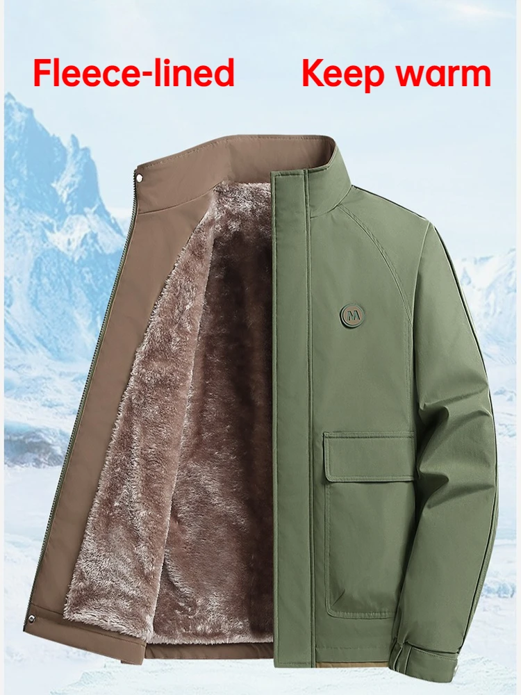 

Новинка 2023 года, осенне-зимняя мужская куртка для отдыха, свободная куртка с воротником-стойкой, мужская куртка, ветровка, уличная зимняя куртка, мужская одежда