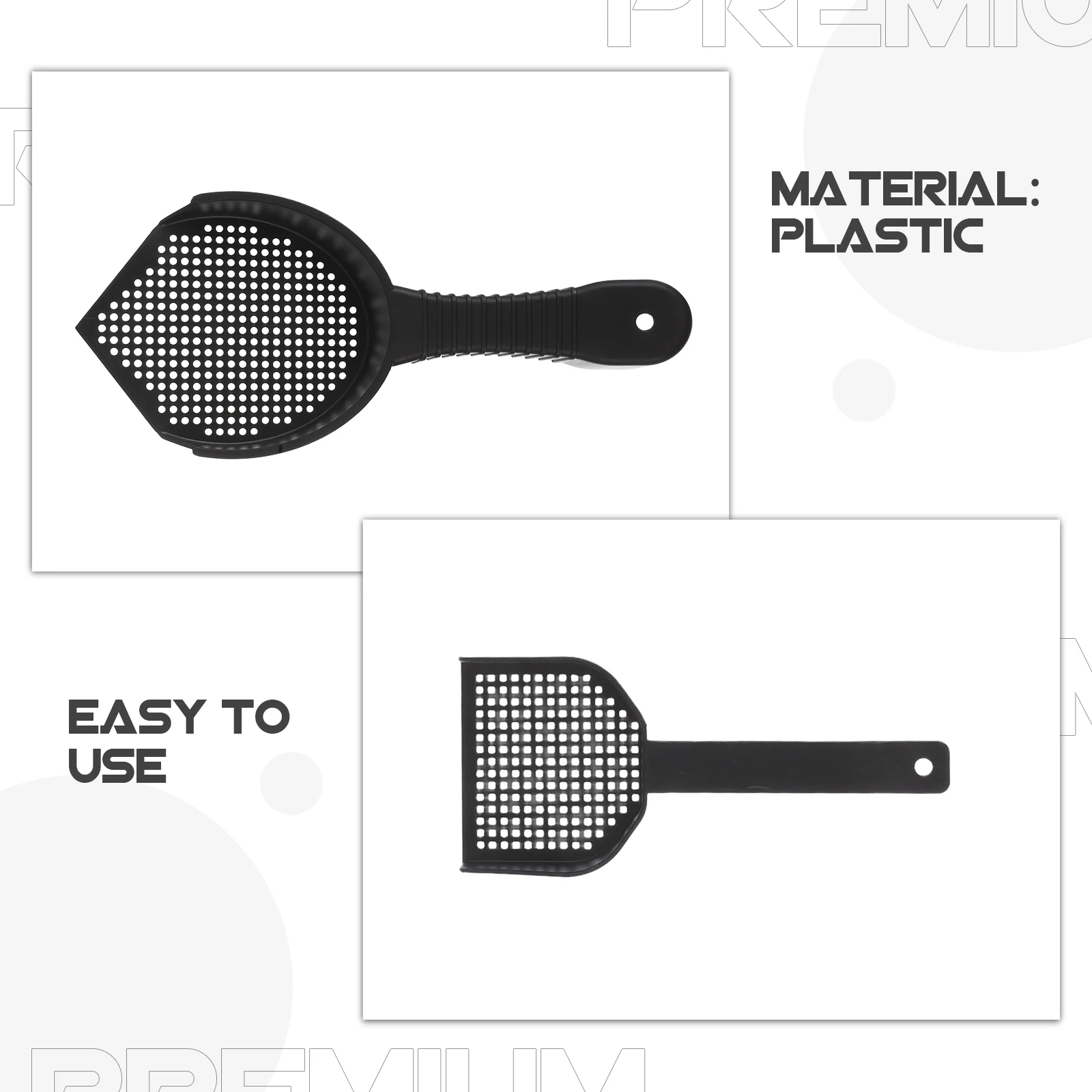 2 قطعة مغرفة القمامة القط ثقوب صغيرة غرامة غربلة خفيفة الوزن البلاستيك للقطط الزواحف متعددة الوظائف الرمال المغربل الحيوانات الأليفة القمامة