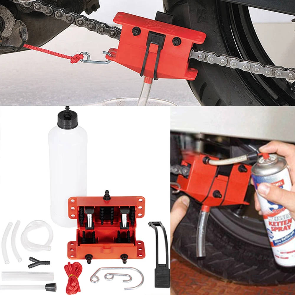 

Motorcycle Bike Chain Oil Storage Tool Box Bicycle Chain Scrubber Tool Chain Cleaning Agent Chain Oil Anti-spray Tool