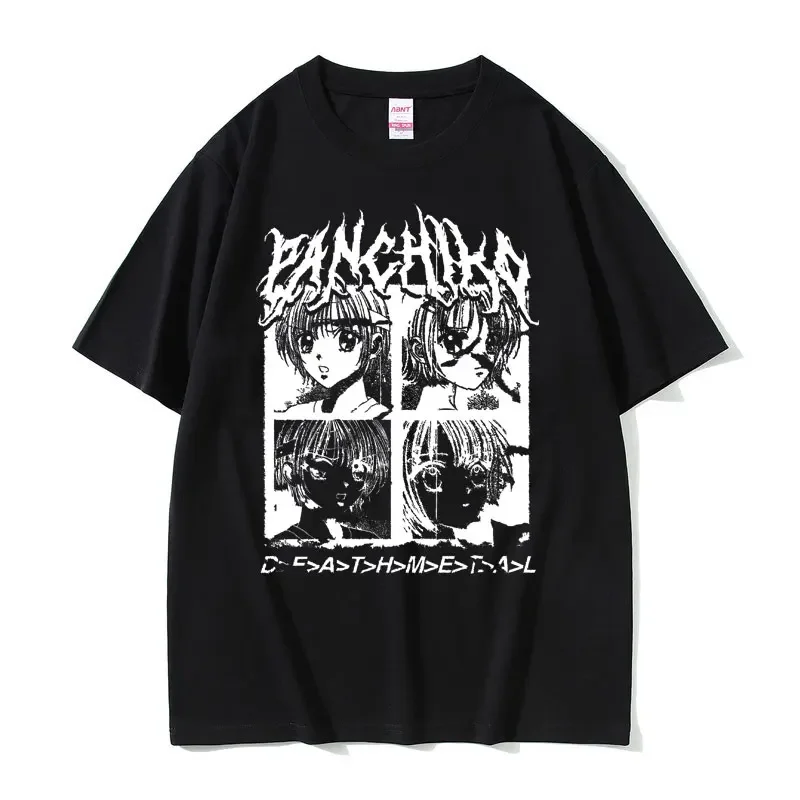 Panchiko DEATHMETAL Album Graphic Print Tshirt Men Women Hip Hop Oversized T Shirt Male Vintage T-shirt Men's Casual Cotton Tees