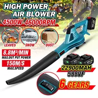 4500W Electric Air Blower 46000RPM Powerful Cordless Leaf Dust Blowing 6 Gears Snow Cleaning Blower Tool For 21V 18V Battery