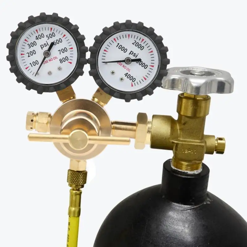 

1/4 Inch Flare Output Nitrogen Regulator Gauge Pressure Equipment Brass CGA580 Inlet Connection Gauges 0-600PSI CGA580 Inlet