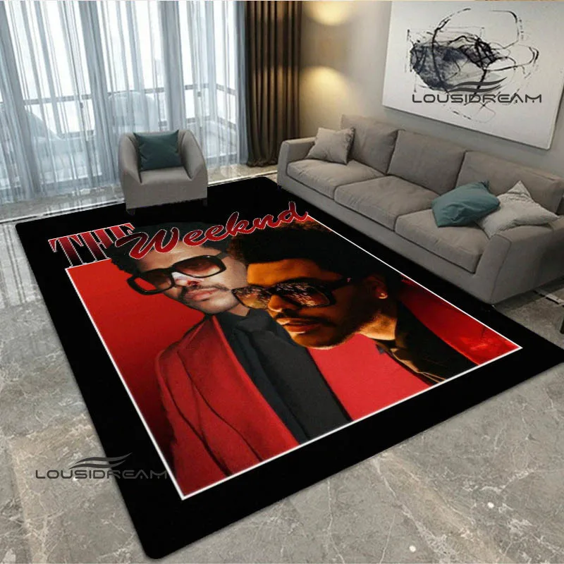 Singer The Weeknd printed carpet living room bedroom carpet balcony bathroom non-slip door mat photography props birthday gift