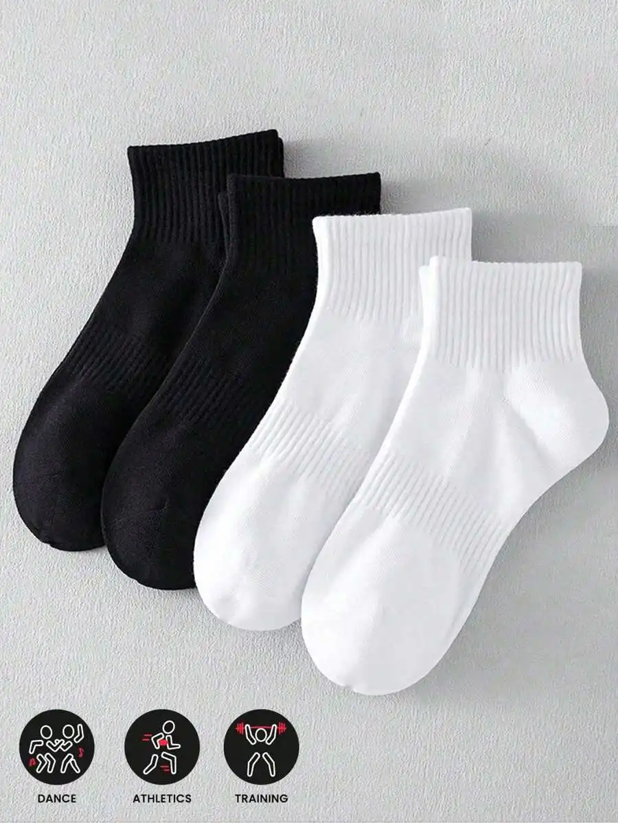 

Moisture Wicking Anti Bacterial Solid Color Ankle Socks Sweat Absorbent Odor Resistant Elastic Soft Athletic Socks