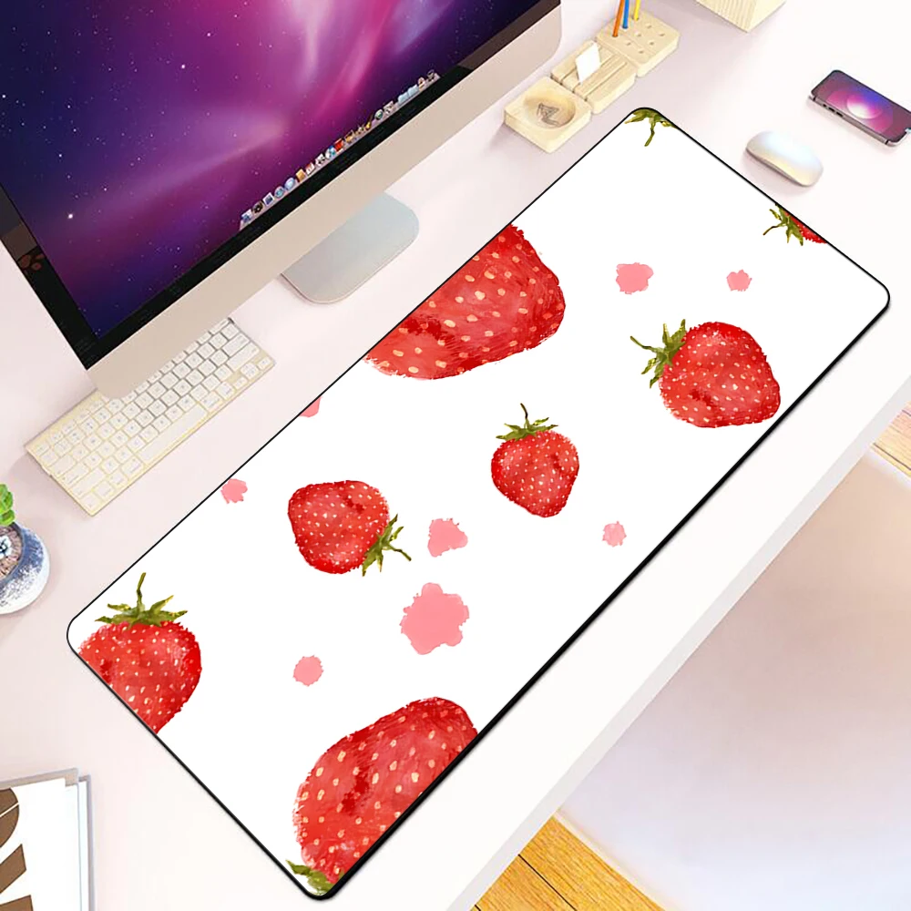 Cute cartoon fruit doodles Mousepad HD Printing Computer Gamers Locking Edge Non-slip Mouse Pad XXL90x40cm Keyboard PC Desk Pad