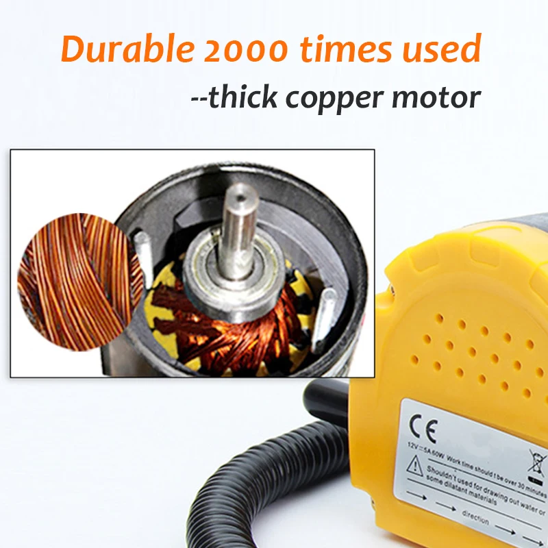 Car Electric Oil Extractor Transfer Pump 12V 60W Oil/Crude Oil Fluid Suction Pump Mini Fuel Engine Oil Extractor Transfer Pump