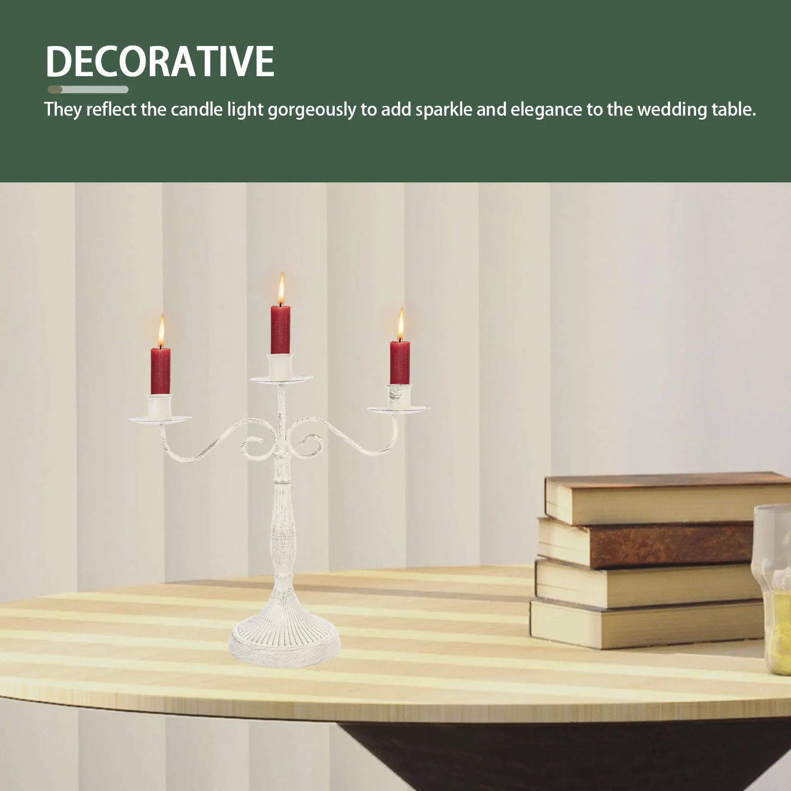 

Vintage Iron Candelabrum Decorative Holder for Wedding Dinner Aromatherapy Elegant Multi-Head Retro Desktop Adornment