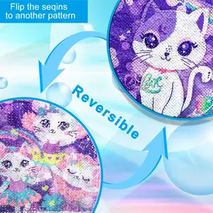 الفتيات المتداول حقيبة الظهر الاطفال عجلات دوارة حقيبة الظهر مع صندوق الغداء تصميم أنماط القط الأرجواني تتوهج في الظلام وظيفة 3 قطع أفضل 8 عجلة كيبلينج للمبيعات - رقم 6