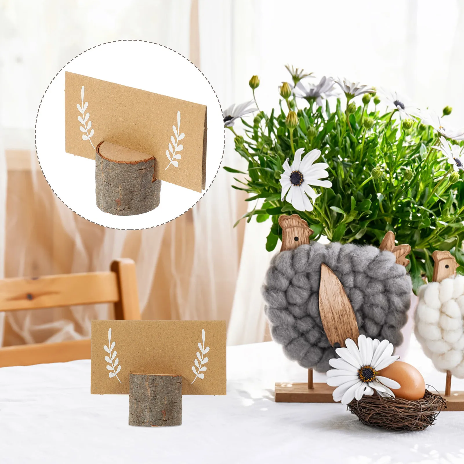 

1 set Holders Tree Stump Design Table Number Card Stand Picture Holder Stand For Wedding Party Decor Seat Card Holder