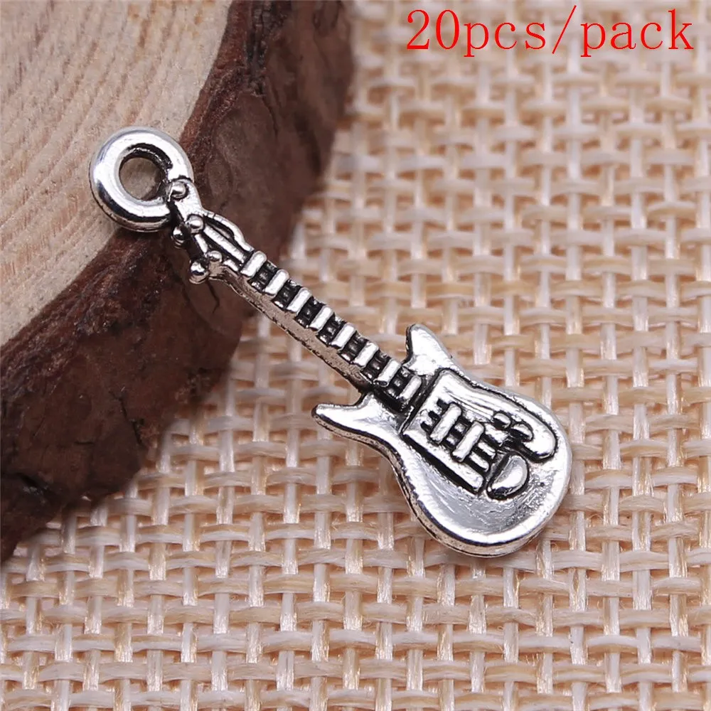 Electric Guitar Charms For Jewelry Making DIY Pendants For Gift Bulk