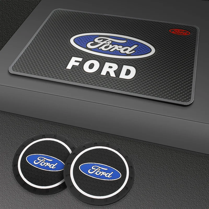 Car Logo Anti Slip Pad Phone Holder Non-Slip Mat For Ford Focus Mk2 Mk3 Fiesta Ranger Mondeo S-MAX Kuga Mustang Auto Accessorie view 2