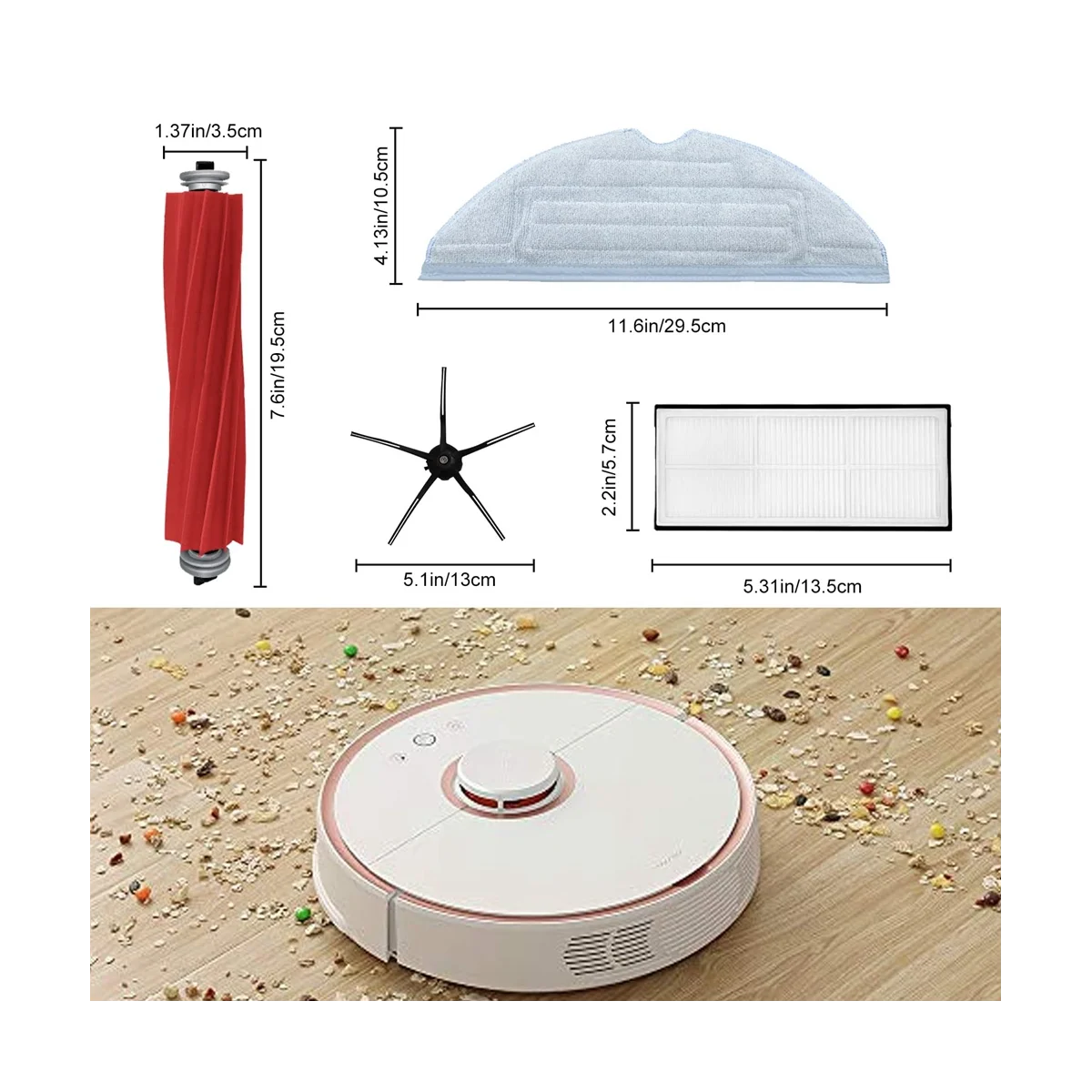 

Replacement Main Brush Side Brush HEPA Filter Compatible for S7 T7S T7S Plus G10 Vacuum Cleaner Accessories-hot
