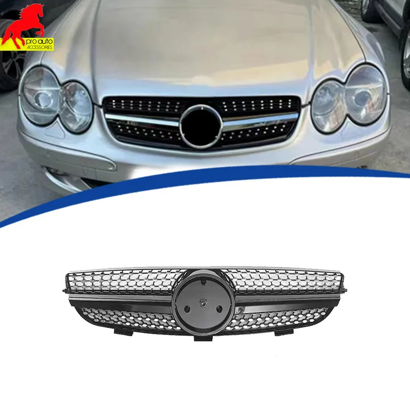 

Diamond Front Bumper Grille for Mercedes Benz CLK W209 2003-2009 Modified AMG Style Grill Racing Grills ABS Car Accessories