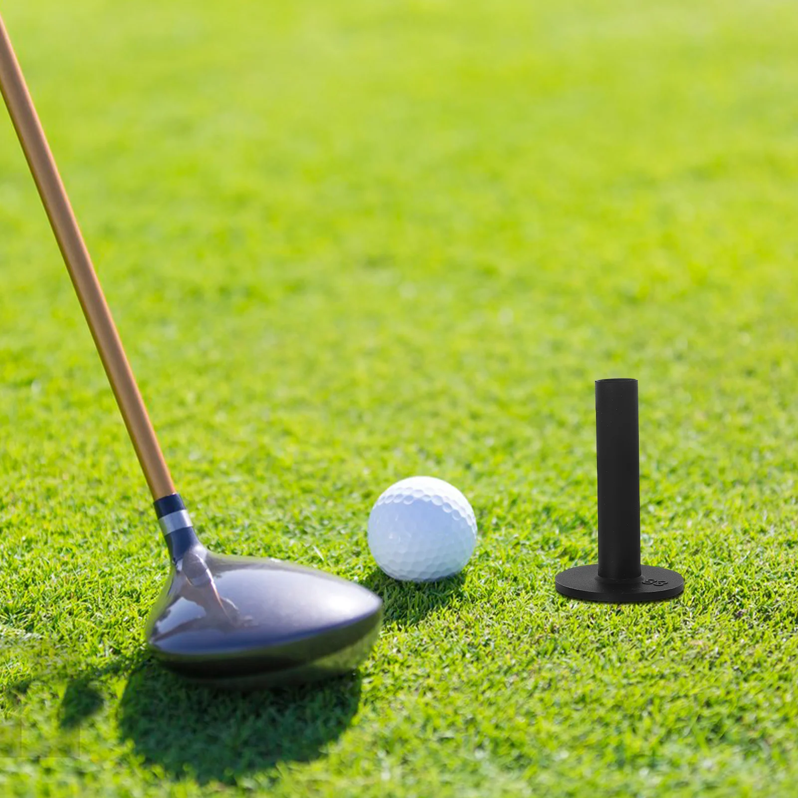 8 قطع من تي شيرتات الجولف للحصير المدى، تصميم محمول ممتص للصدمات من السيليكون المتين للمحترفين والمبتدئين باللون الأبيض والأسود