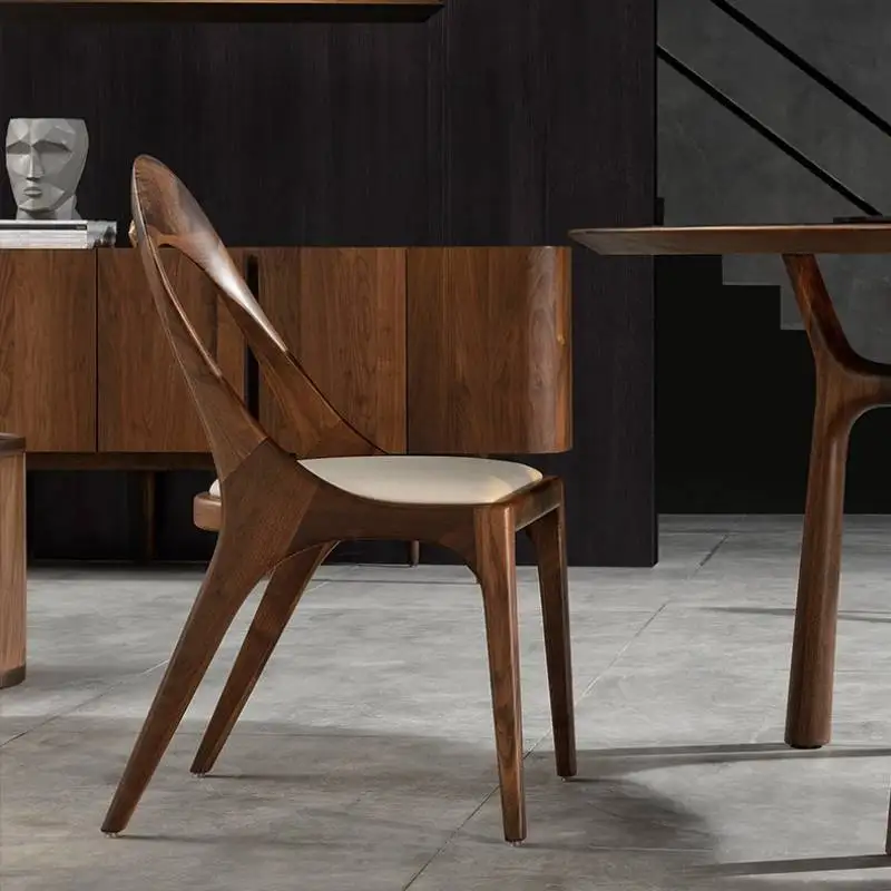 

Classic Luxury Dining Chair Brown Modern Rustic Black Designer Dining Chair Design Plastic Japandi Sillas Para Comedor Furniture