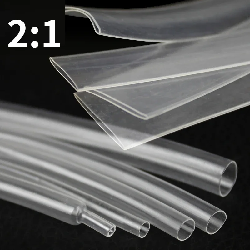 5meterTransparent Heat Shrink Tube 1mm1.5mm2mm3.5mm5mm6mm8mm Sleeve Winding Kit DIY Connector Cable Repair