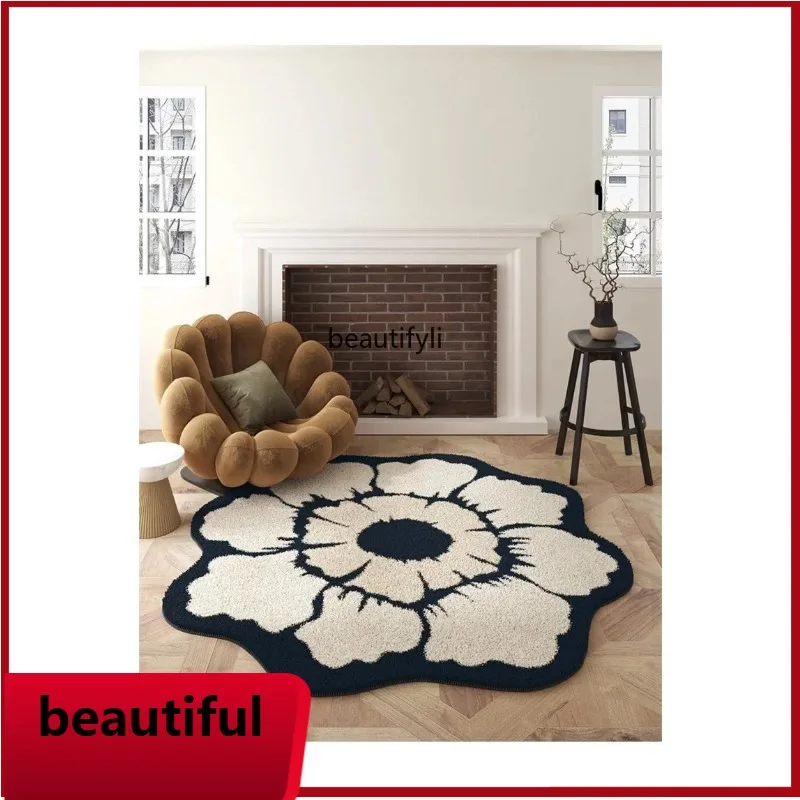 

F132 Cream wind round living room carpet light luxury premium bedroom bedside blanket sofa coffee table mat free care