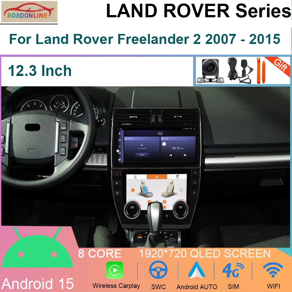 

Android 15 8+256GB For Land Rover Freelander 2 2007 - 2015 Car Stereo Multimedia Video Player Head Unit Carplay Auto GPS 4G