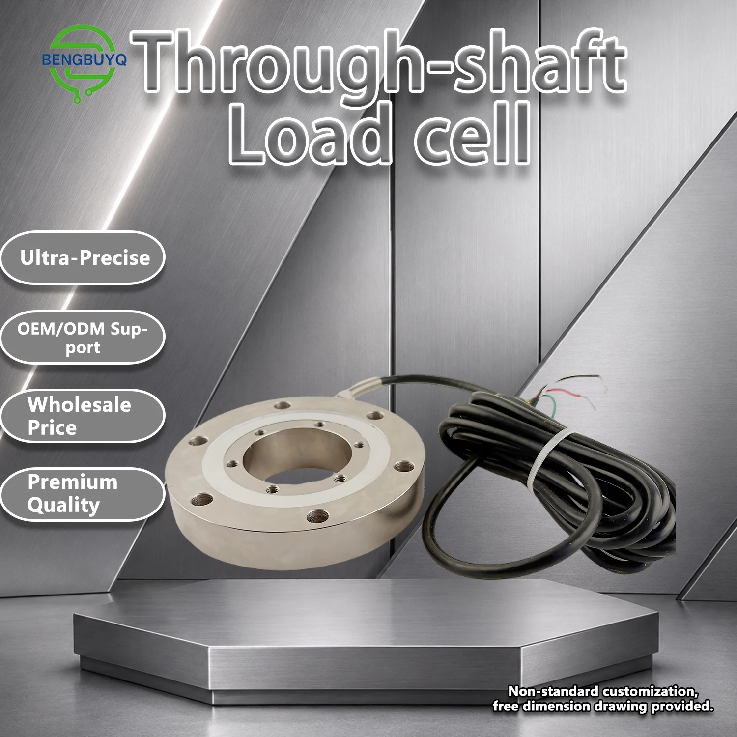 10T 20T 30T 30 Tons Hollow Ring Load Cell Pancake Type Pressure Sensor 0.1% F.S. Accuracy for Industrial Automation & Testing