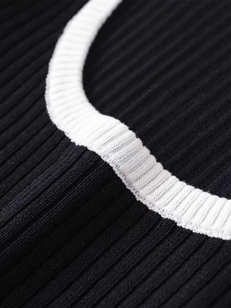 Estilo europeu e americano outono recém chegados moda e simples feminino fino pescoço casual malhas de mangas compridas