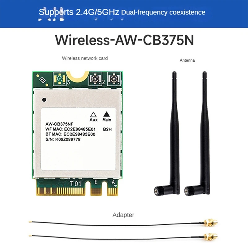 Waveshare Aw-Cb375Nf Dual Band Wireless Network Card 2.4G/5Ghz Dual Band Wifi5 Generation Wireless Module