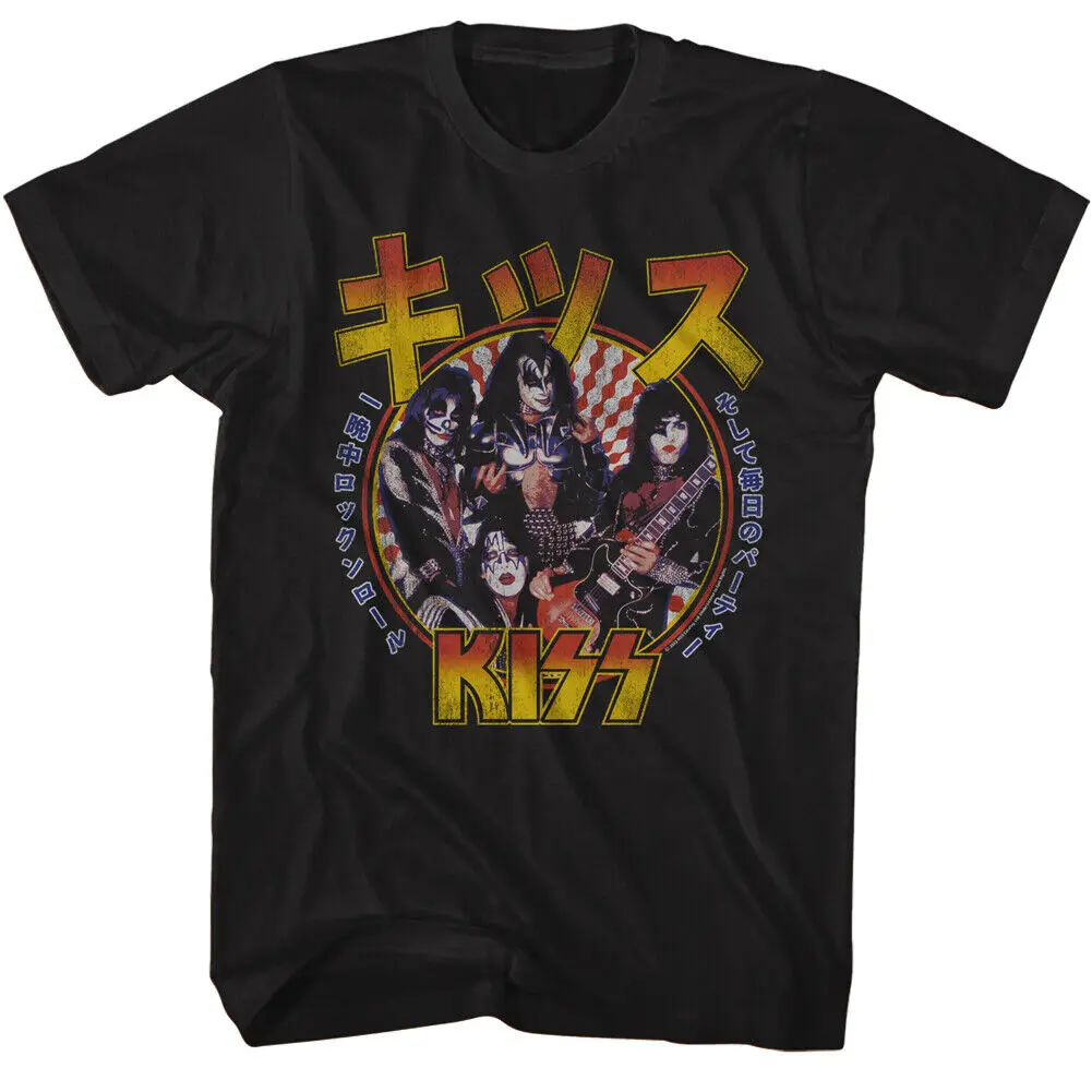 Kiss Music Band T-Shirt Official Rock and Roll Japanese Tour Black Cotton New