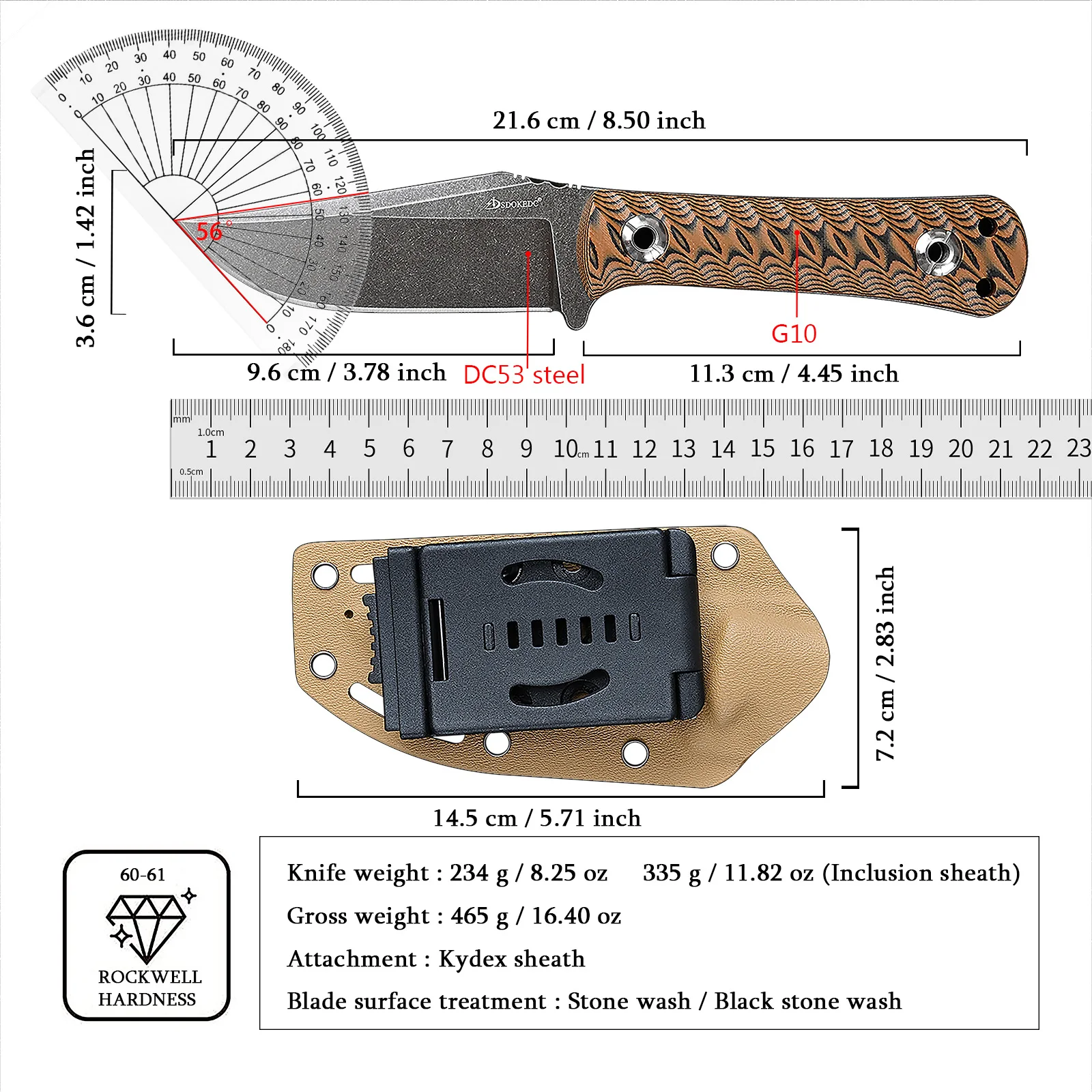 SDOKEDC Portable EDC Carry Cut - Edc Carry Fixed Blade Knife 评论和价格