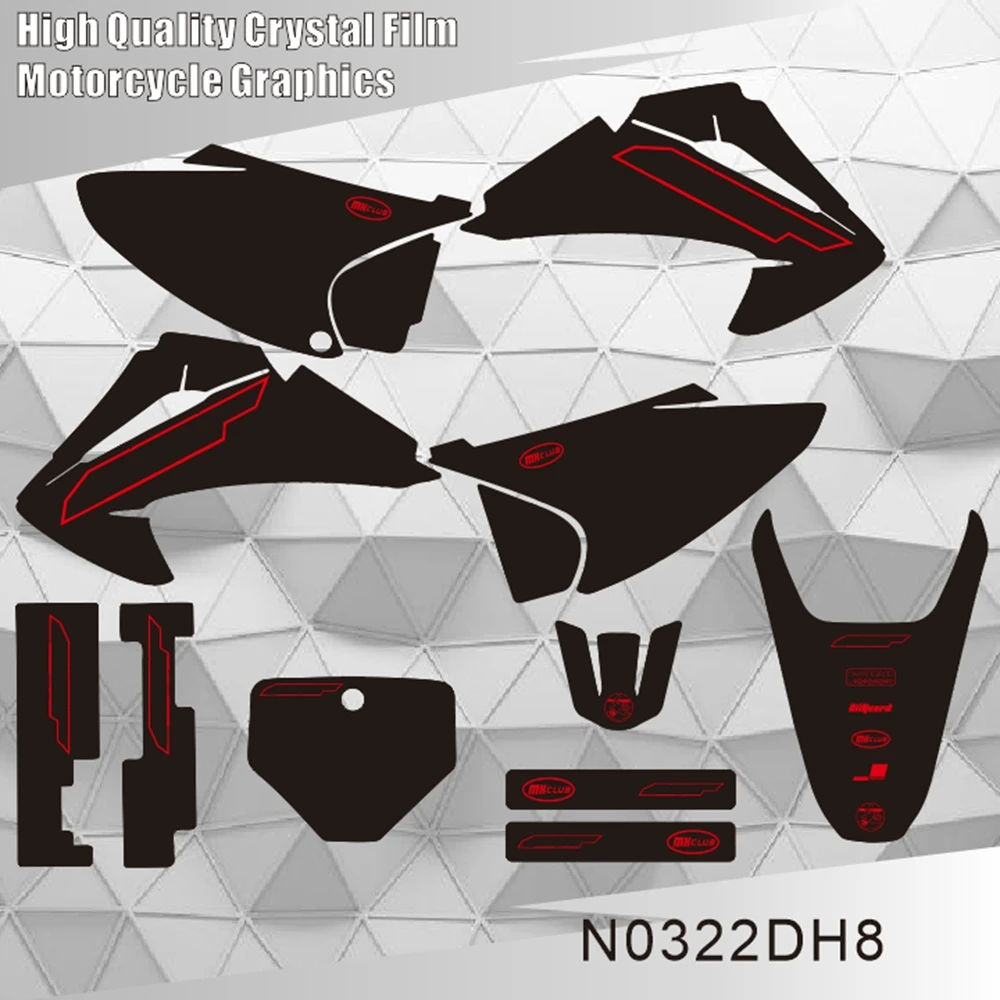 Para HONDA CRF 150F CRF 230F 2003 2004 2005 2006 2007, Calcomanías Gráficas, Pegatinas para Motocicleta, Fondo Personalizado, Número N0322DH
