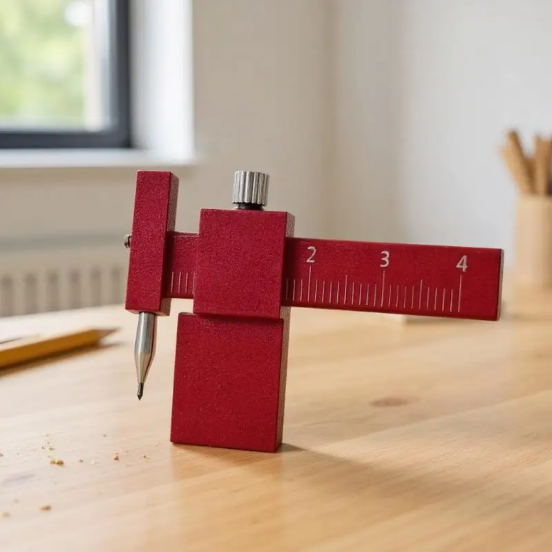 5.3*4cm Red Model Equidistant Scribing Ruler Parallel Scribers Create Contour Positioning Scale Auxiliary Ruler Tools