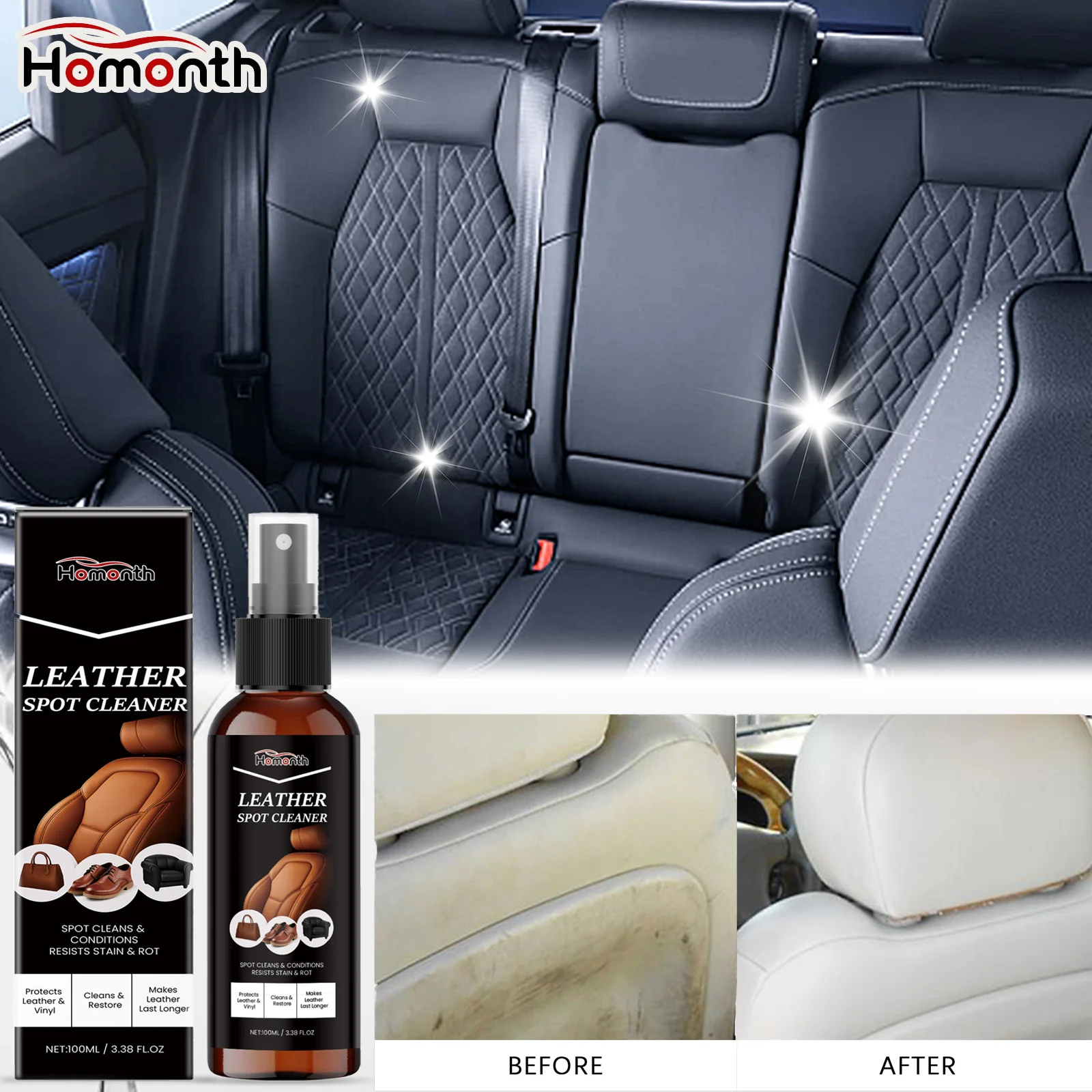 Professionelle Leder-Conditioner-Spray-Schutzfolie, repariert Kratzer, regeneriert Öle, schützende Formel, Autositz-Pflege
