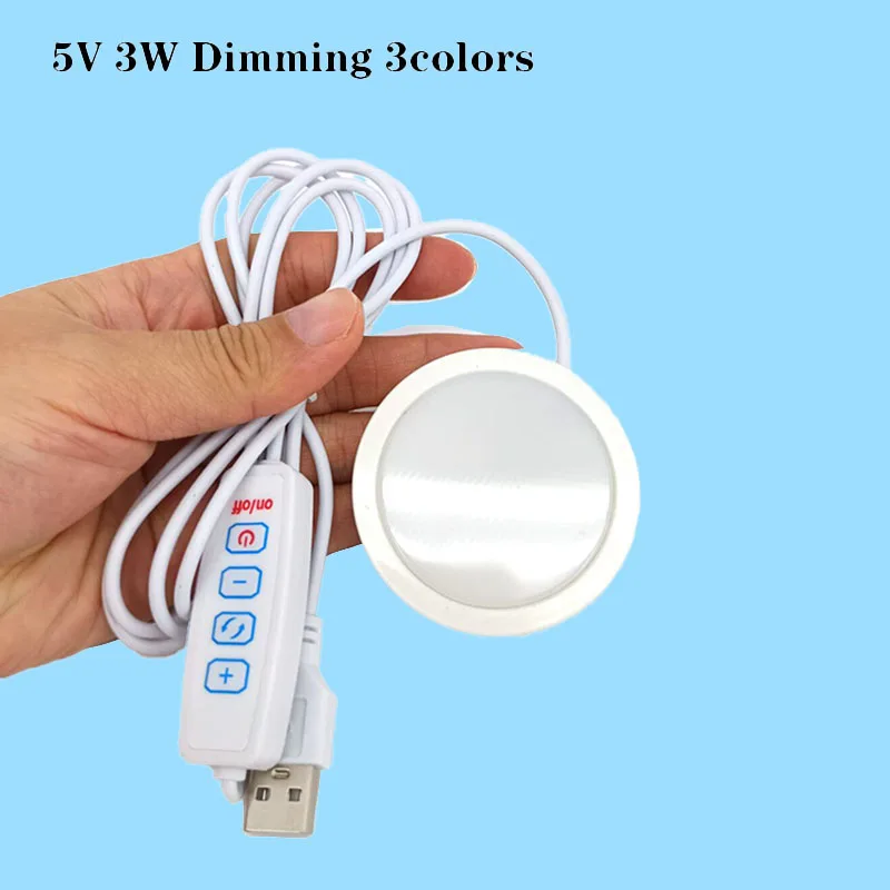 3color 5V 3W LED warm white Under Cabinet Spot lamp Light Case Shelf Dimmable Switch Counter Lighting Caravan Camp Motorhome C1