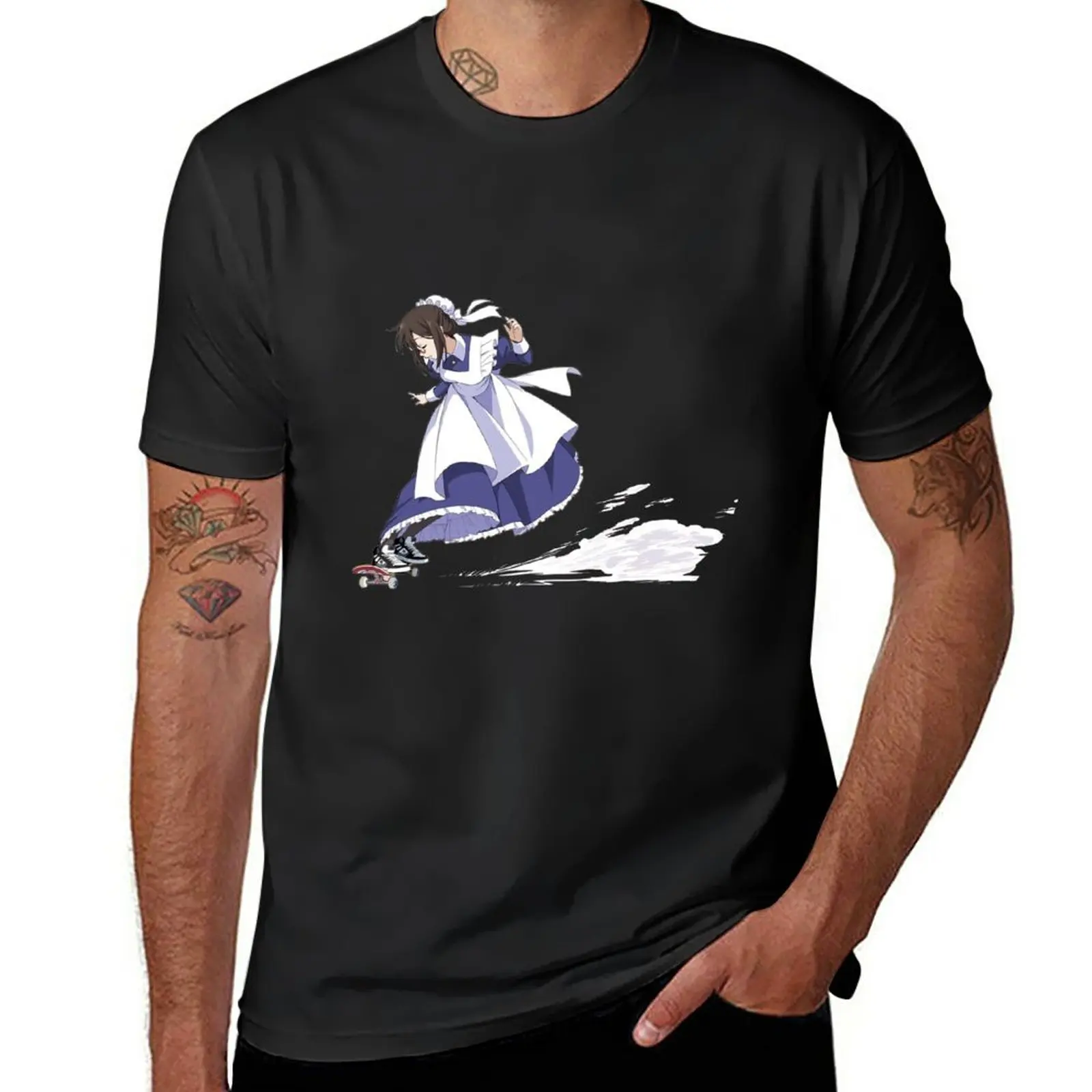 

New skate board maid T-Shirt anime clothes T-shirt short funny t shirts funny t shirt funny t shirts for men