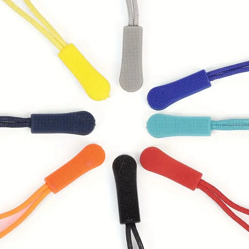 10pcs Durable Nylon Zipper Pulls - Assorted Colors, Replacement Tags For Clothing, Backpacks, Jackets, Suitcases Zipper