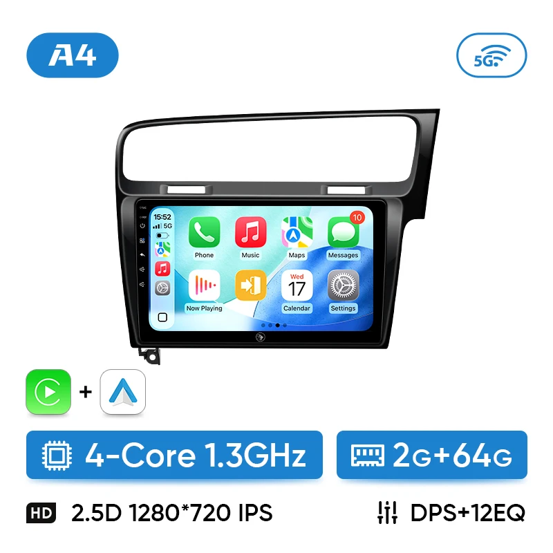 Ainavi Car Radio For Volkswagen VW Golf 7 MK7 RHD 2012 2013 2015 2017 2019 2021 Carplay Android Auto Car Multimedia Player 2 Din image 3